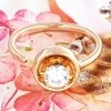 gold ring 17,00mm. gold-plated engagement xuping