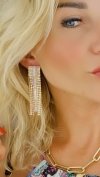 EARRINGS GOLD LONG ZIRCONIA WEDDING WEDDING