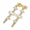 gold plated earrings with exclusive cubic zirconia