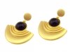 Golden earrings silk flowers