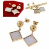 gold earrings made of stainless steel