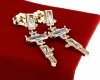 gold plated earrings with exclusive cubic zirconia