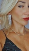 EARRINGS GOLD LONG ZIRCONIA WEDDING WEDDING