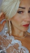 EARRINGS GOLD LONG ZIRCONIA WEDDING WEDDING