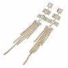 EARRINGS GOLD LONG ZIRCONIA WEDDING WEDDING