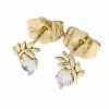 gold plated earrings with exclusive cubic zirconia