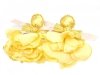 Golden earrings silk flowers