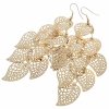 Golden earrings silk flowers
