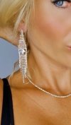 EARRINGS GOLD LONG ZIRCONIA WEDDING WEDDING