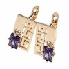 exclusive swarovski gold-plated earrings