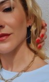 Golden earrings silk flowers