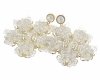 Golden earrings silk flowers