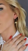 gold earrings made of stainless steel