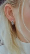 gold plated earrings with exclusive cubic zirconia