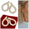gold plated earrings with exclusive cubic zirconia