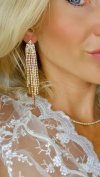 EARRINGS GOLD LONG ZIRCONIA WEDDING WEDDING