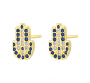 Golden earrings silk flowers