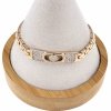 4928 Bransoletka cyrkonie złota 19cm pozłacana 18k Xuping