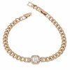 2450 Bransoletka cyrkonie złota 19cm pozłacana 18k Xuping