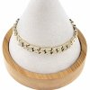 891 Bransoletka złota elegancka 19cm cyrkonie pozłacana 14k Viki Lady 