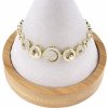 3463 Bransoletka złota elegancka cyrkonie 19cm pozłacana 14k Aisadi
