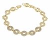 1076 Bransoletka złota elegancka 19cm cyrkonie pozłacana 14k Viki Lady 