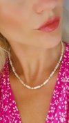 1484 Złoty łańcuszek 42+5 naszyjnik stal chirurgiczna celebrytka choker lato wakacje perły