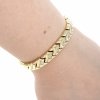 690 Bransoletka złota elegancka 19cm cyrkonie pozłacana 14k Viki Lady