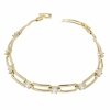 4069 Bransoletka złota elegancka cyrkonie 20cm pozłacana 14k Aisadi