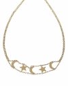1092b Złoty łańcuszek 33+5 naszyjnik stal chirurgiczna nierdzewna 316L gwiazdka księżyc choker