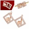 980 Złote kolczyki cyrkonie pozłacane rose gold Xuping wiszące 