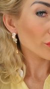 3769 Złote kolczyki cyrkonie pozłacane 18k Xuping wiszące