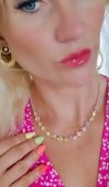 2170 Złoty łańcuszek 41+5 naszyjnik stal chirurgiczna celebrytka choker lato wakacje kryształki