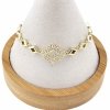 4339 Bransoletka złota elegancka cyrkonie 19cm pozłacana 14k Aisadi