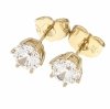 3267 Kolczyki złote pozłacane cyrkonie wtyczki 14K Xuping 6mm 