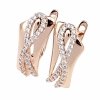 4659 Złote kolczyki cyrkonie pozłacane rose gold Xuping wiszące 