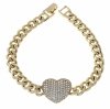 3379 Bransoletka elegancka złota cyrkonie 19cm pozłacana 14k Xuping serce