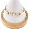 4314 Bransoletka złota elegancka cyrkonie 18,5cm pozłacana 14k Aisadi