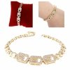 3521 Bransoletka złota elegancka 18cm cyrkonie pozłacana 14k Viki Lady