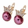 3185c Kolczyki złote Austrian Crystal cyrkonia pozłacane 18k Xuping wiszące