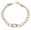 436 Bransoletka złota cyrkonie pozłacana 19cm 18k Xuping 