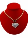 @1106 Złoty łańcuszek naszyjnik 49+5 stal chirurgiczna 316L celebrytka Viki lady serce