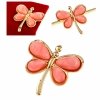 0167 Elegancka broszka złota stal chirurgiczna przypinka motyl