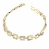 4773 Bransoletka złota elegancka cyrkonie 19cm pozłacana 14k Aisadi