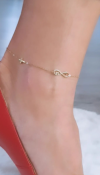 2012 Bransoletka złota na nogę 19+3 rękę stal chirurgiczna celebrytka znak nieskończoności krzyżyk