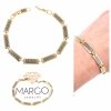 1527 Bransoletka złota elegancka 19cm pozłacana 14k Viki Lady wzór grecki