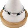 450 Bransoletka srebrna cyrkonie pozłacana białym złotem 20cm Xuping wzór grecki Austrian Crystal