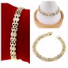 3228 Bransoletka elegancka cyrkonia złota 19cm pozłacana 14k Xuping