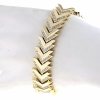 3866 Bransoletka złota elegancka cyrkonie 20cm pozłacana 14k Aisadi