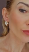 2131 Kolczyki złote pozłacane wiszące 14K cyrkonie Viki Lady 